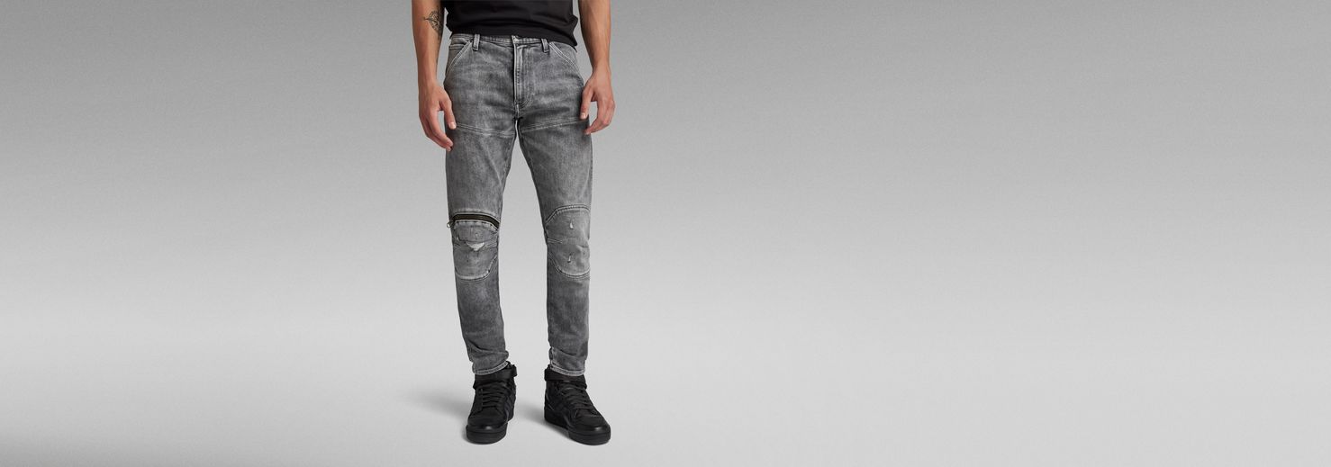 5620 3D Zip Knee Skinny Jeans | グレー | G-Star RAW® JP